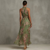 Shauna - Long Floral Halter Dress
