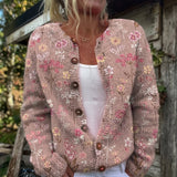Róisín - Pastel Floral Print Button Cardigan