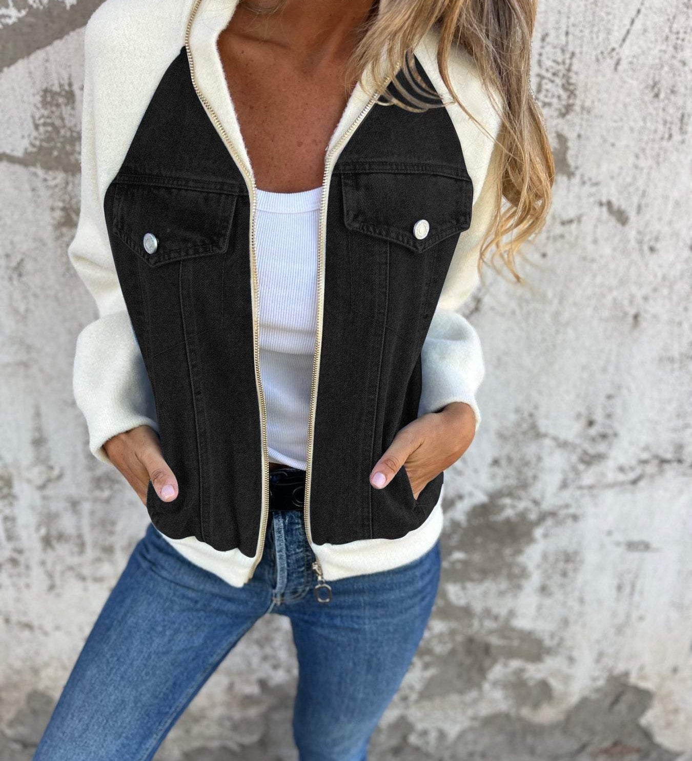 Caitlín - Denim Hooded Jacket