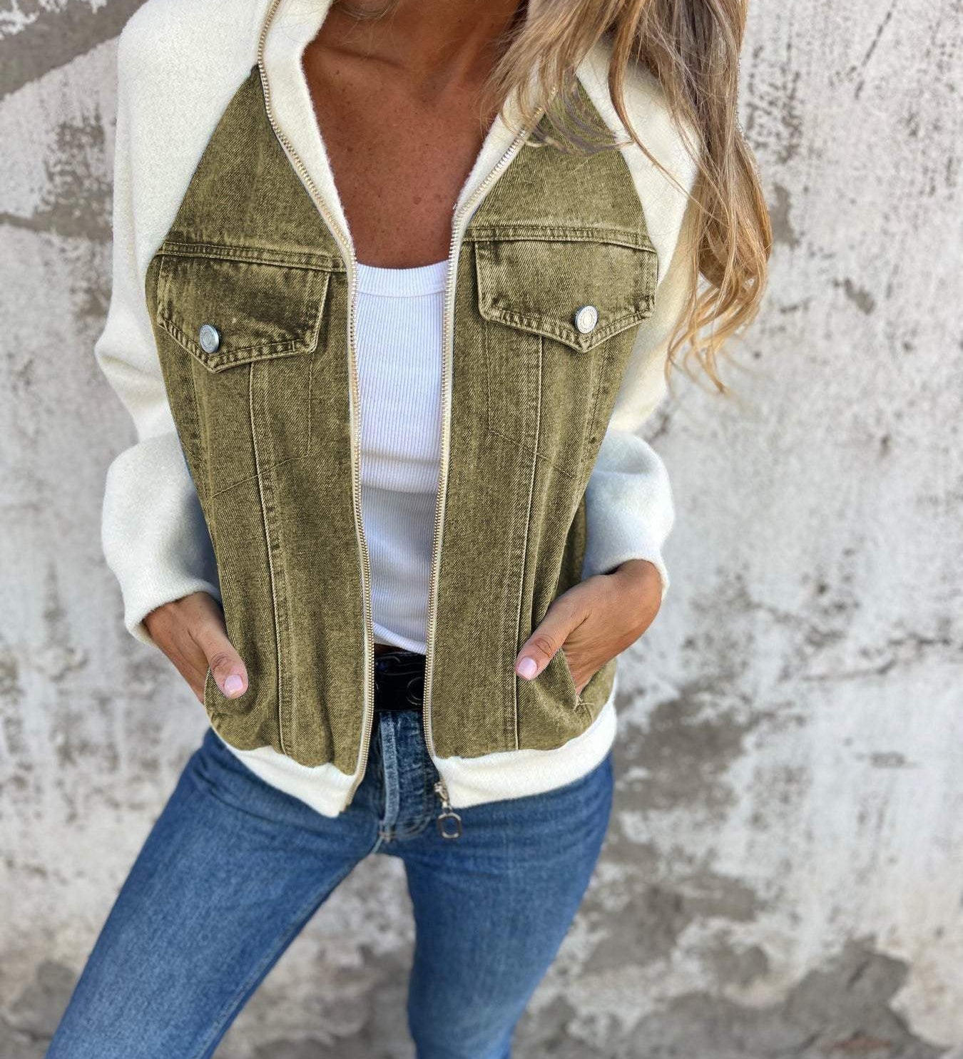 Caitlín - Denim Hooded Jacket