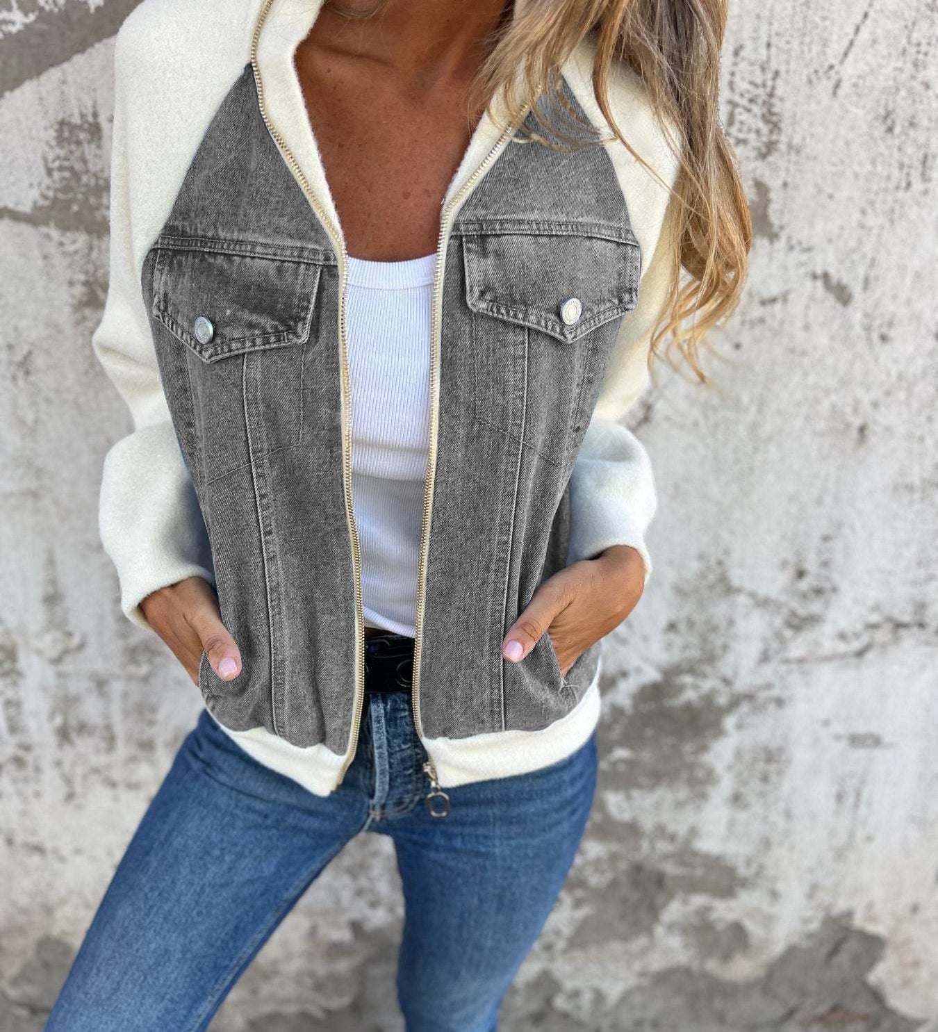 Caitlín - Denim Hooded Jacket