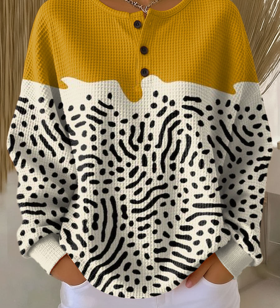 Síle - Mustard Yellow Polka Dot Top