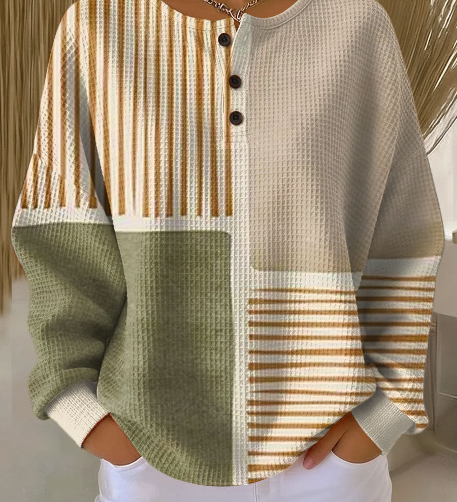 Erin - Green and Mustard Patchwork Top