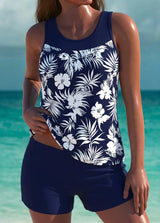 Navy White Flower
