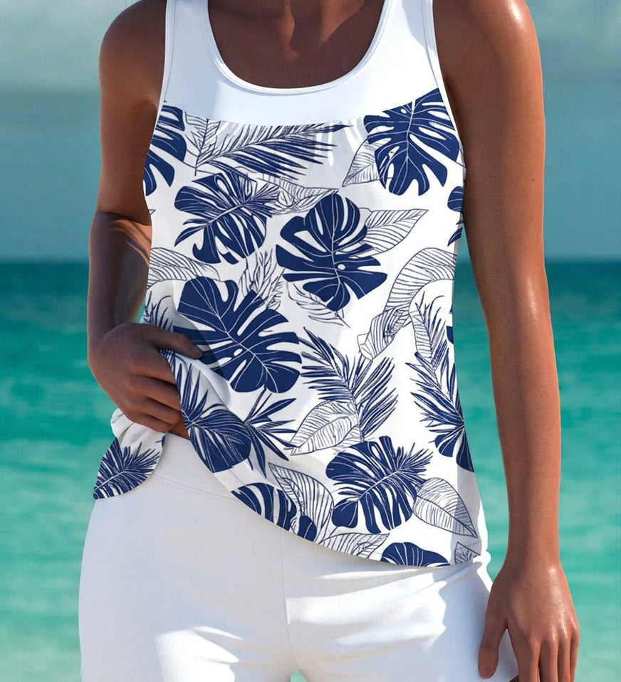 Fíona - Elegant tankini with tummy control effect and matching shorts