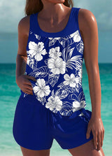 Navy Floral White