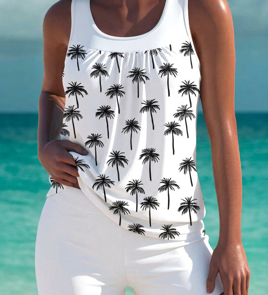 Fíona - Elegant tankini with tummy control effect and matching shorts