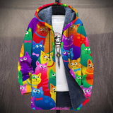 Nessa - Multicoloured Cartoon Cat Print Jacket
