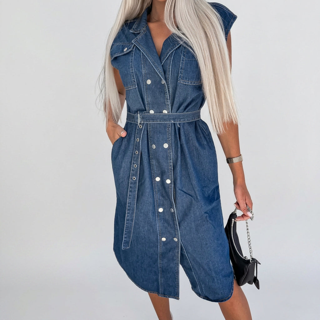 Clíona - Everyday Denim Dress with Belt