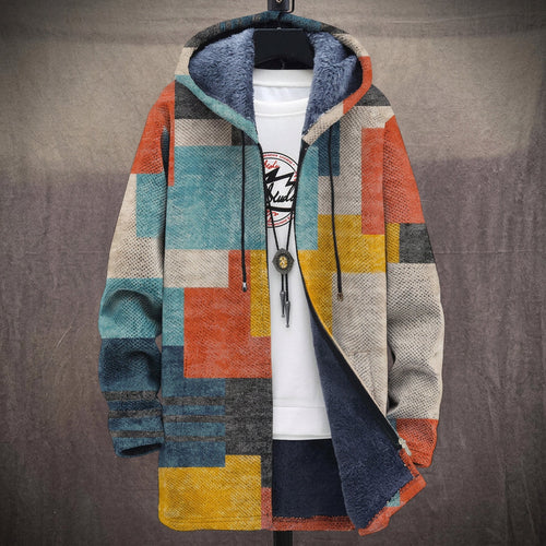 Ciara - Multicoloured Geometric Colour-Block Print Jacket