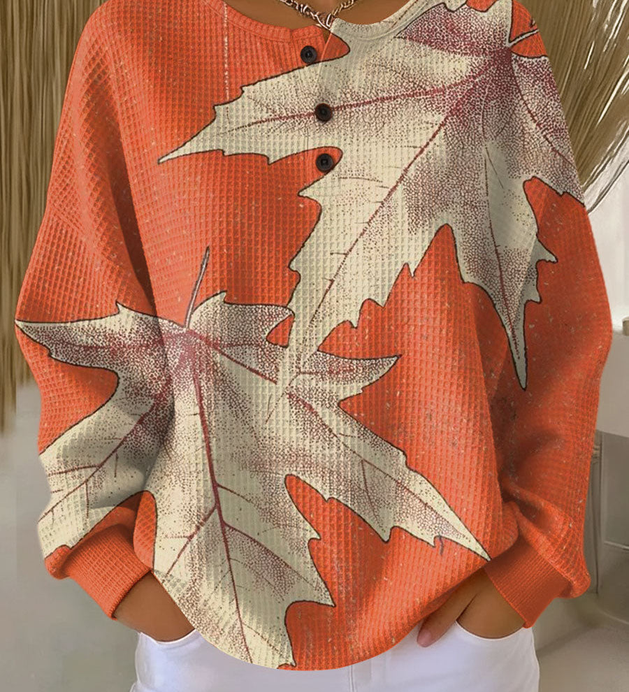 Nóirín - Orange Maple Leaf Top
