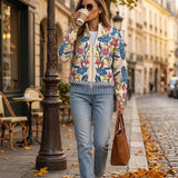 Úna - Botanical Garden Floral Zip-Up Cardigan