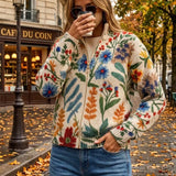 Úna - Botanical Garden Floral Zip-Up Cardigan