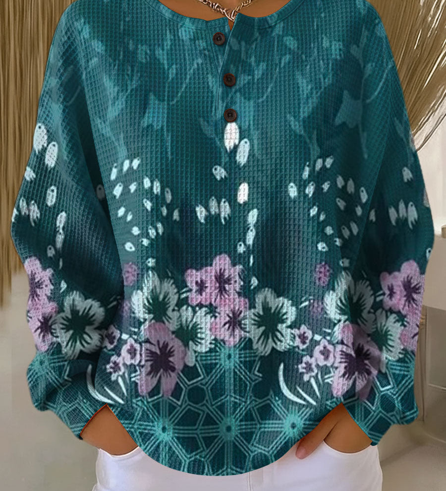 Clodagh - Turquoise Floral Top