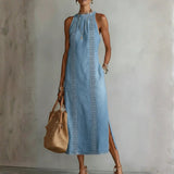 Méabh - Retro Lace Denim Dress
